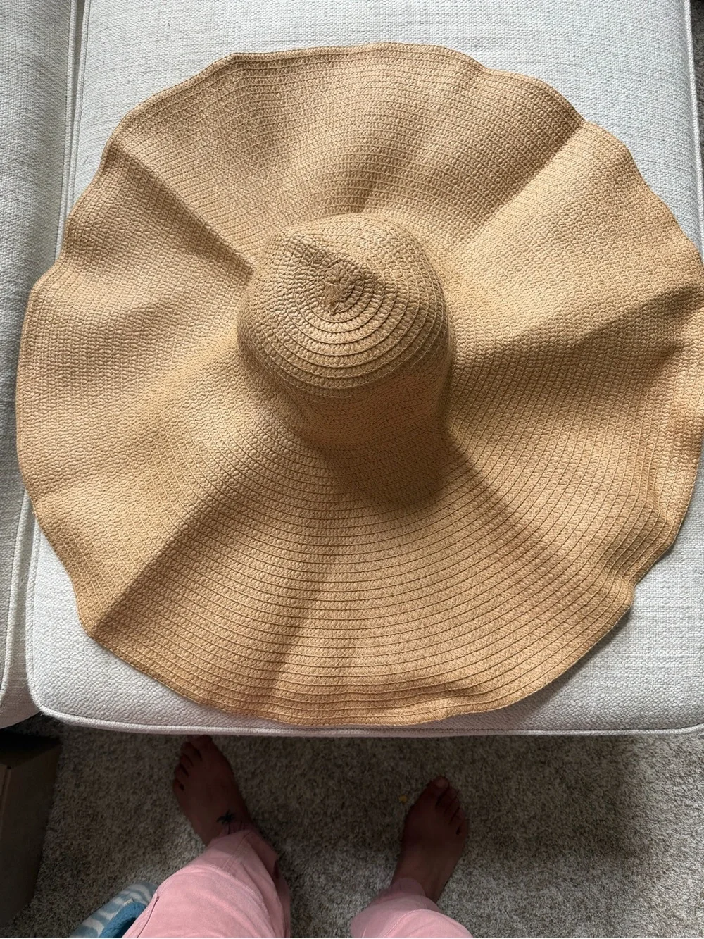 Packable Floppy Straw Sun Hat - Natural Beige